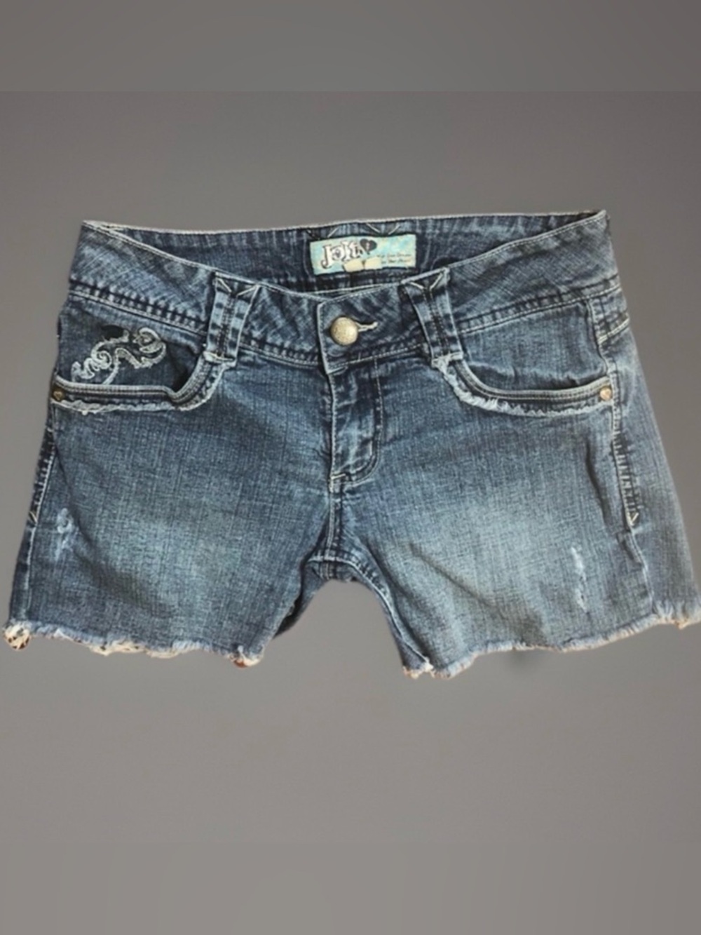 Jolt sz 7 Festival Frayed Daisy Duke Cutoffs Booty Denim Jean Shorts